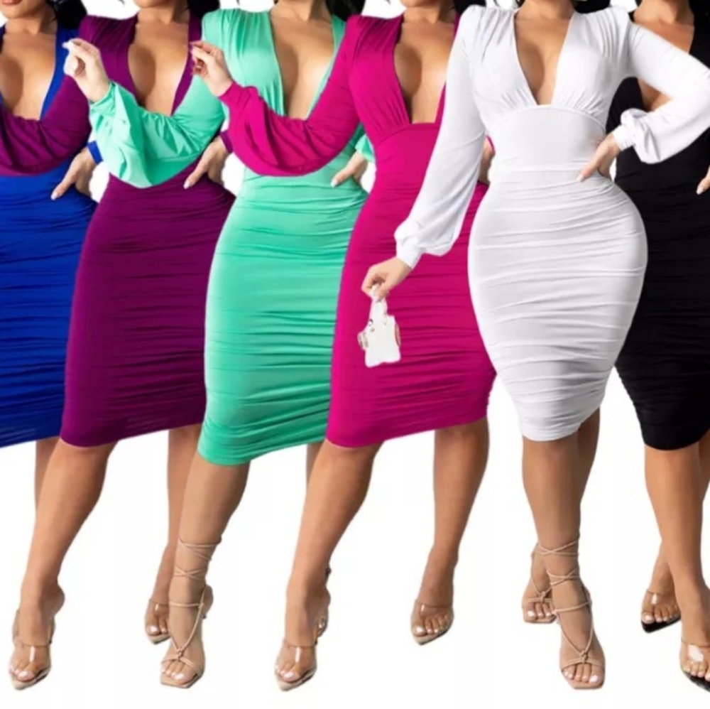 Midi Dress size S strech ALL SIZES AVAILABLE. ALL COLORS. PRICE TODAY ONLY 🚨